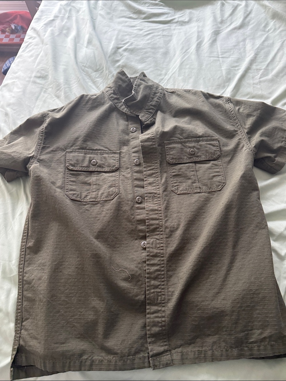 Boys Short-Sleeve Utility Shirt - Olive Green